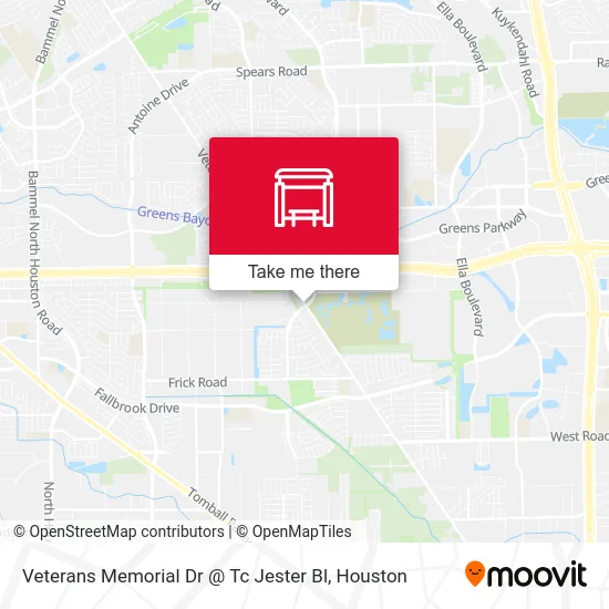 Mapa de Veterans Memorial Dr @ Tc Jester Bl