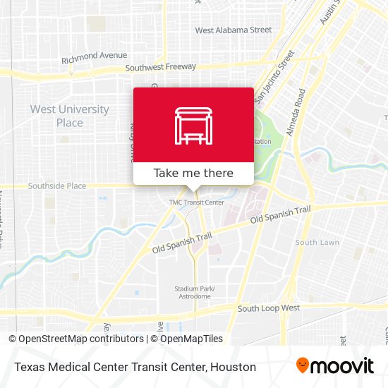 Mapa de Texas Medical Center Transit Center
