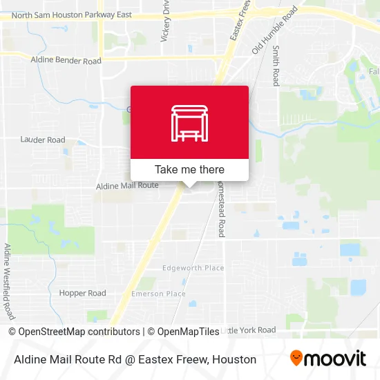 Aldine Mail Route Rd @ Eastex Freew map