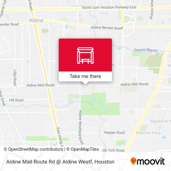 Aldine Mail Route Rd @ Aldine Westf map