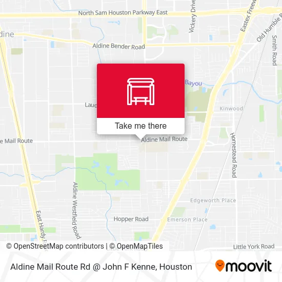 Aldine Mail Route Rd @ John F Kenne map