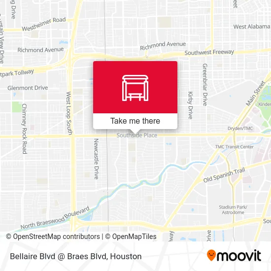 Bellaire Blvd @ Braes Blvd map
