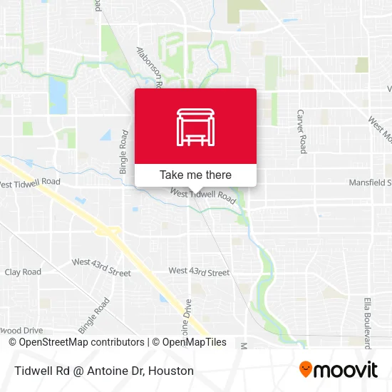 Tidwell Rd @ Antoine Dr map