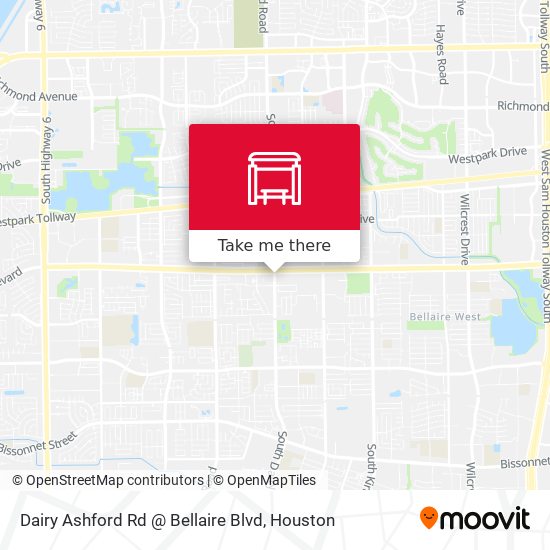 Dairy Ashford Rd @ Bellaire Blvd map