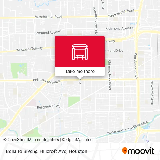 Mapa de Bellaire Blvd @ Hillcroft Ave