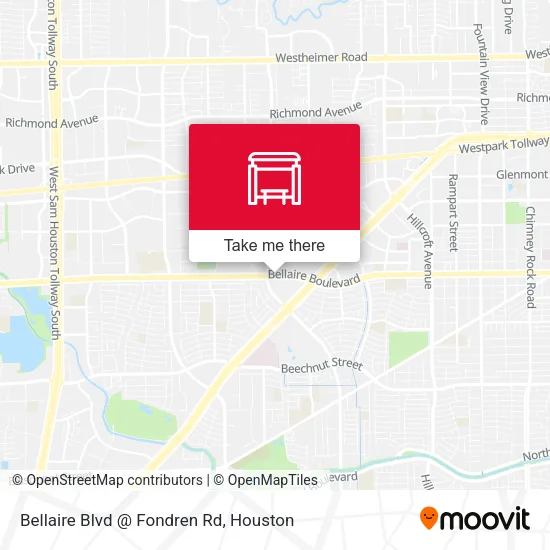 Mapa de Bellaire Blvd @ Fondren Rd