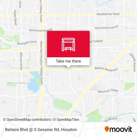 Mapa de Bellaire Blvd @ S Gessner Rd