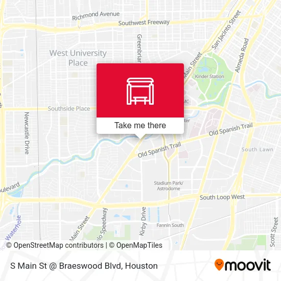 S Main St @ Braeswood Blvd map