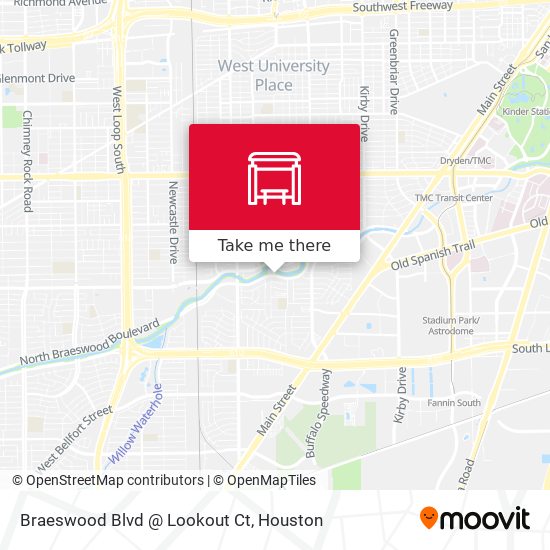 Braeswood Blvd @ Lookout Ct map