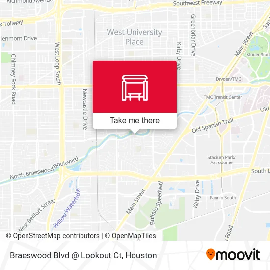 Braeswood Blvd @ Lookout Ct map