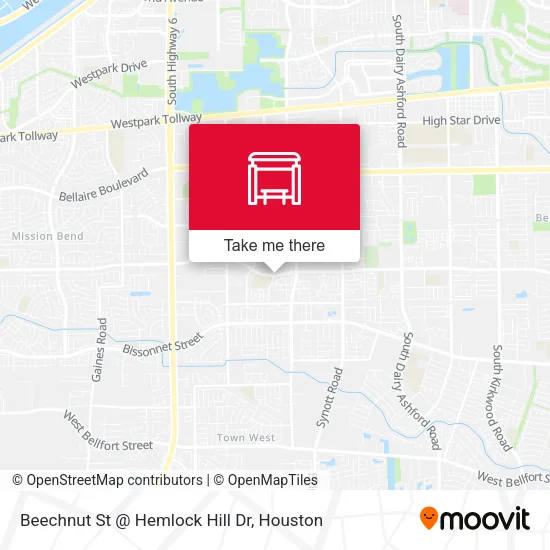 Beechnut St @ Hemlock Hill Dr map