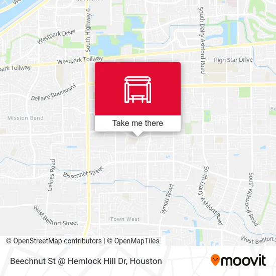 Beechnut St @ Hemlock Hill Dr map