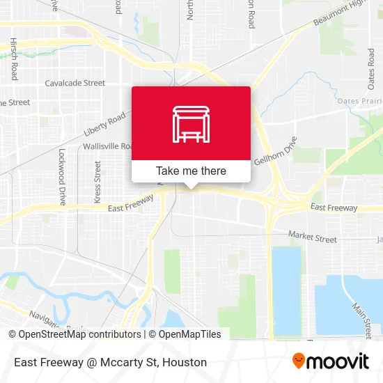 Mapa de East Freeway @ Mccarty St