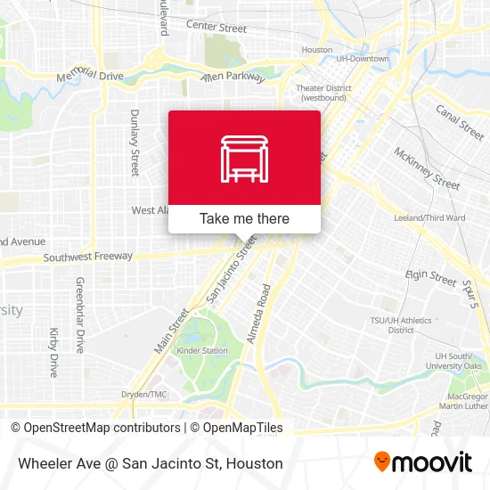 Mapa de Wheeler Ave @ San Jacinto St