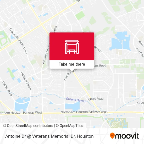 Antoine Dr @ Veterans Memorial Dr map