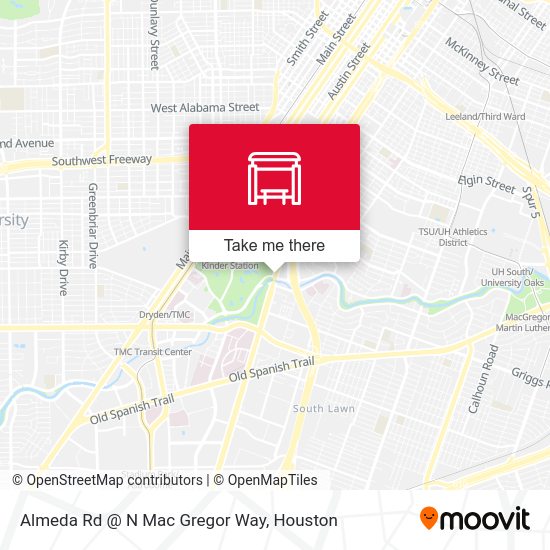 Almeda Rd @ N Mac Gregor Way map