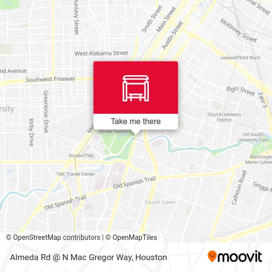 Mapa de Almeda Rd @ N Mac Gregor Way
