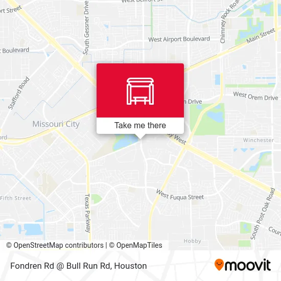Fondren Rd @ Bull Run Rd map