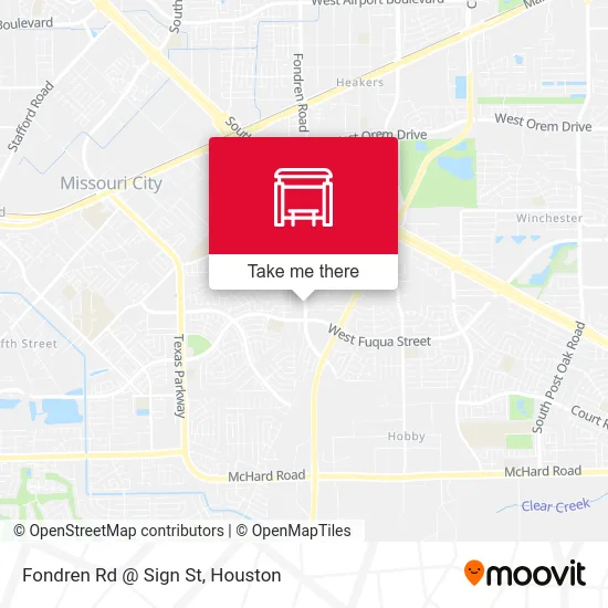 Fondren Rd @ Sign St map