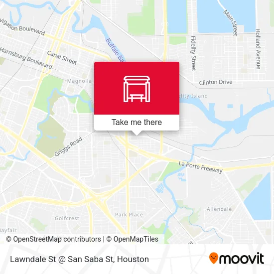 Lawndale St @ San Saba St map