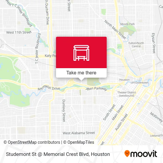 Studemont St @ Memorial Crest Blvd map