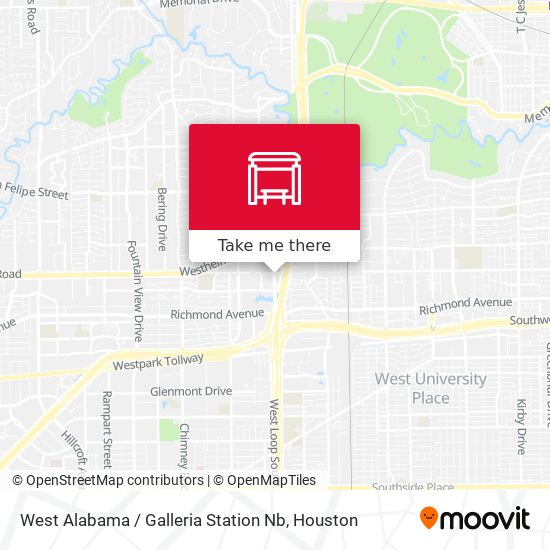 West Alabama / Galleria Station Nb map
