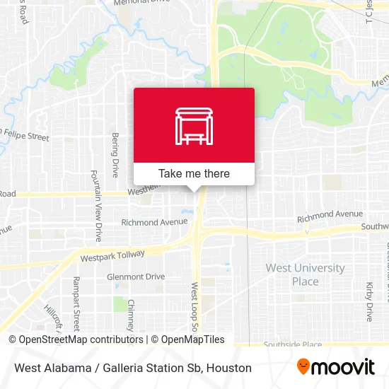 West Alabama / Galleria Station Sb map