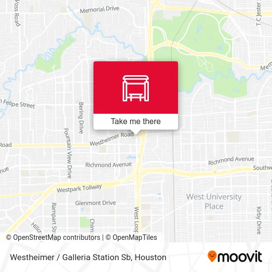 Westheimer / Galleria Station Sb map