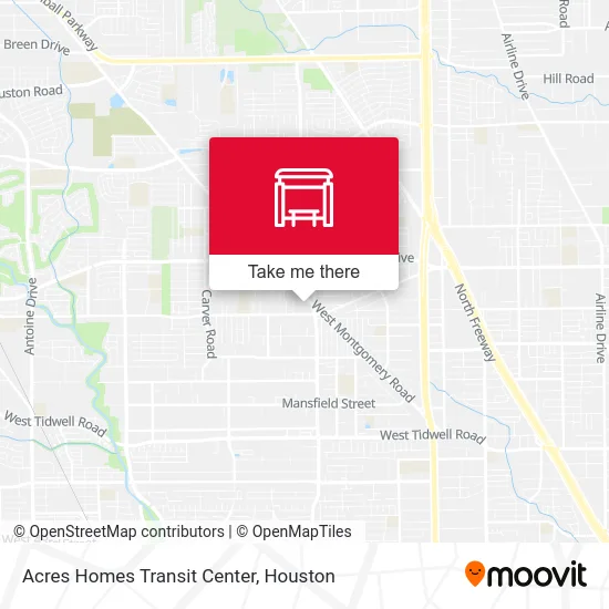 Acres Homes Transit Center map