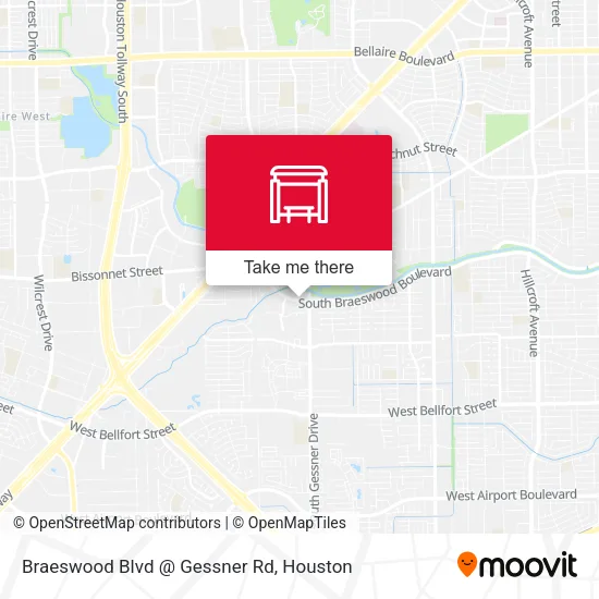 Braeswood Blvd @ S Gessner Rd MB map