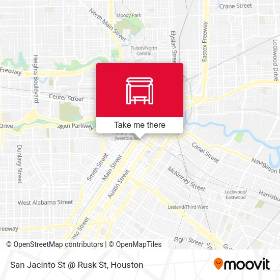 Mapa de San Jacinto St @ Rusk St