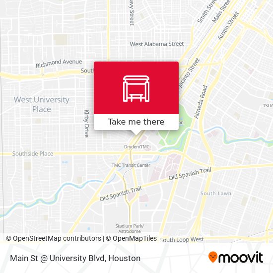 Main St @ University Blvd map