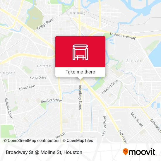 Mapa de Broadway St @ Moline St