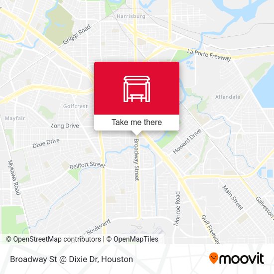Broadway St @ Dixie Dr map