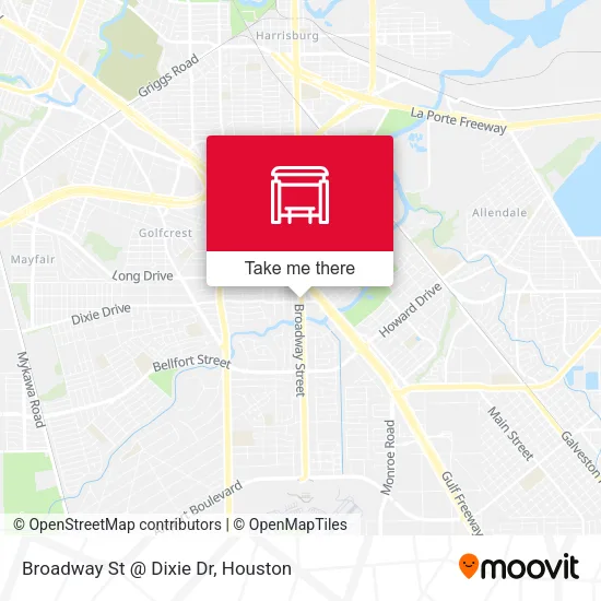 Broadway St @ Dixie Dr map