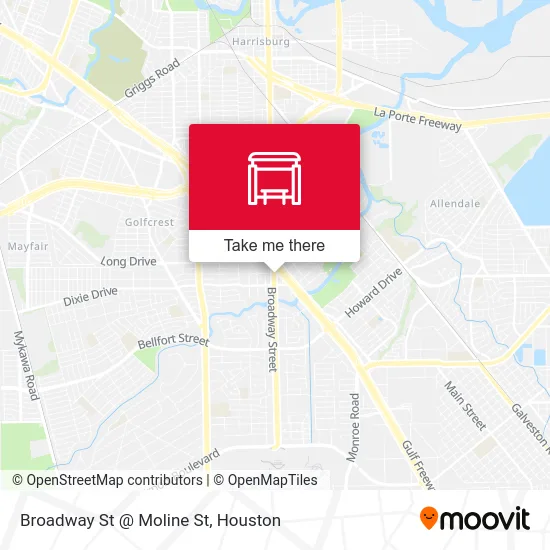 Mapa de Broadway St @ Moline St