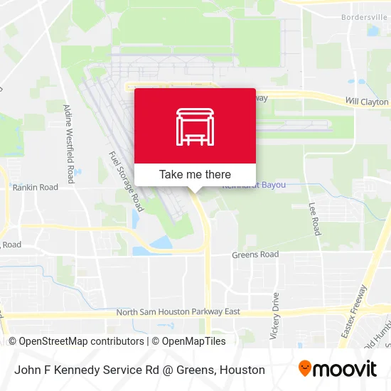 John F Kennedy Service Rd @ Greens map