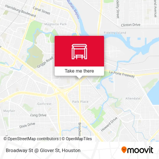 Broadway St @ Glover St map