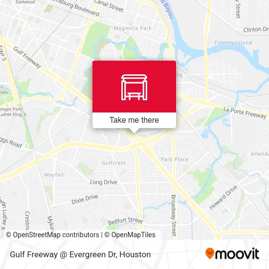 Gulf Freeway   @ Evergreen Dr map