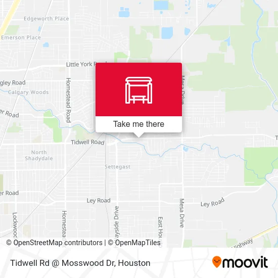Tidwell Rd @ Mosswood Dr map