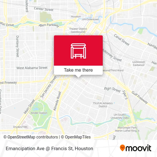 Emancipation Ave @ Francis St map