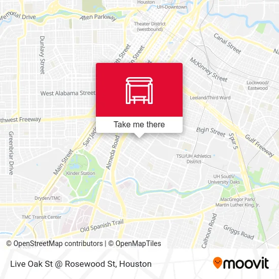 Mapa de Live Oak St @ Rosewood St