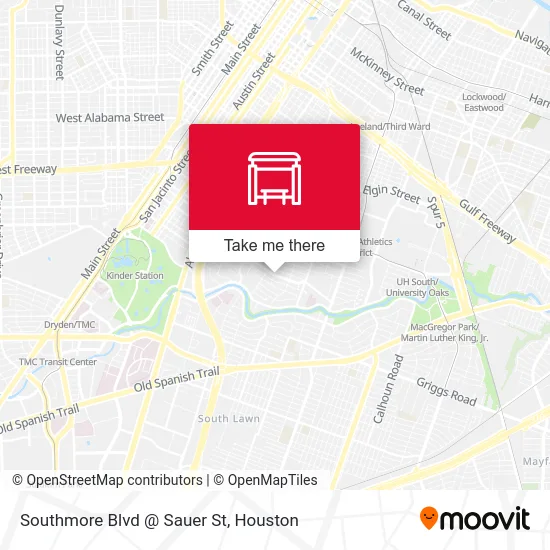 Mapa de Southmore Blvd @ Sauer St