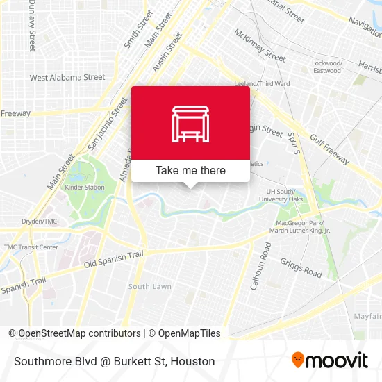 Southmore Blvd @ Burkett St map
