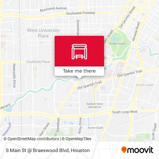 Mapa de S Main St @ Braeswood Blvd