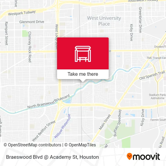 Braeswood Blvd @ Academy St map