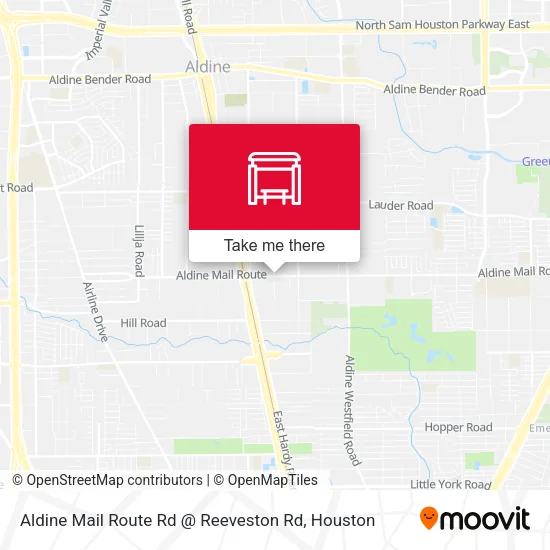 Aldine Mail Route Rd @ Reeveston Rd map