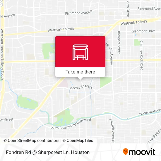 Fondren Rd @ Sharpcrest Ln map