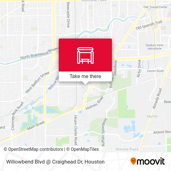 Willowbend Blvd @ Craighead Dr map