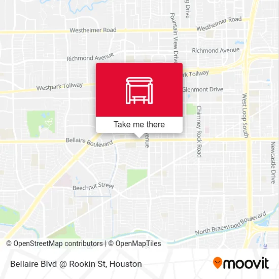 Mapa de Bellaire Blvd @ Rookin St